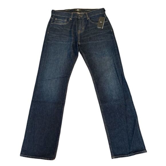 7 For All Mankind Austyn Relaxed Dark Blue Jeans Los Angeles Men’s Size 32 - Picture 2 of 9